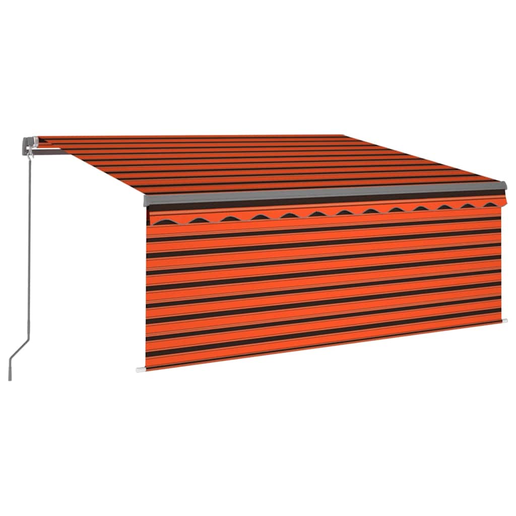 Manual Retractable Awning with Blind&LED 3.5x2.5m Orange&Brown