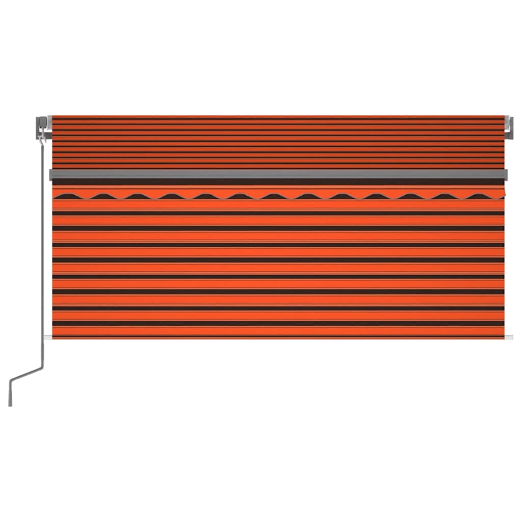 Manual Retractable Awning with Blind&LED 3.5x2.5m Orange&Brown