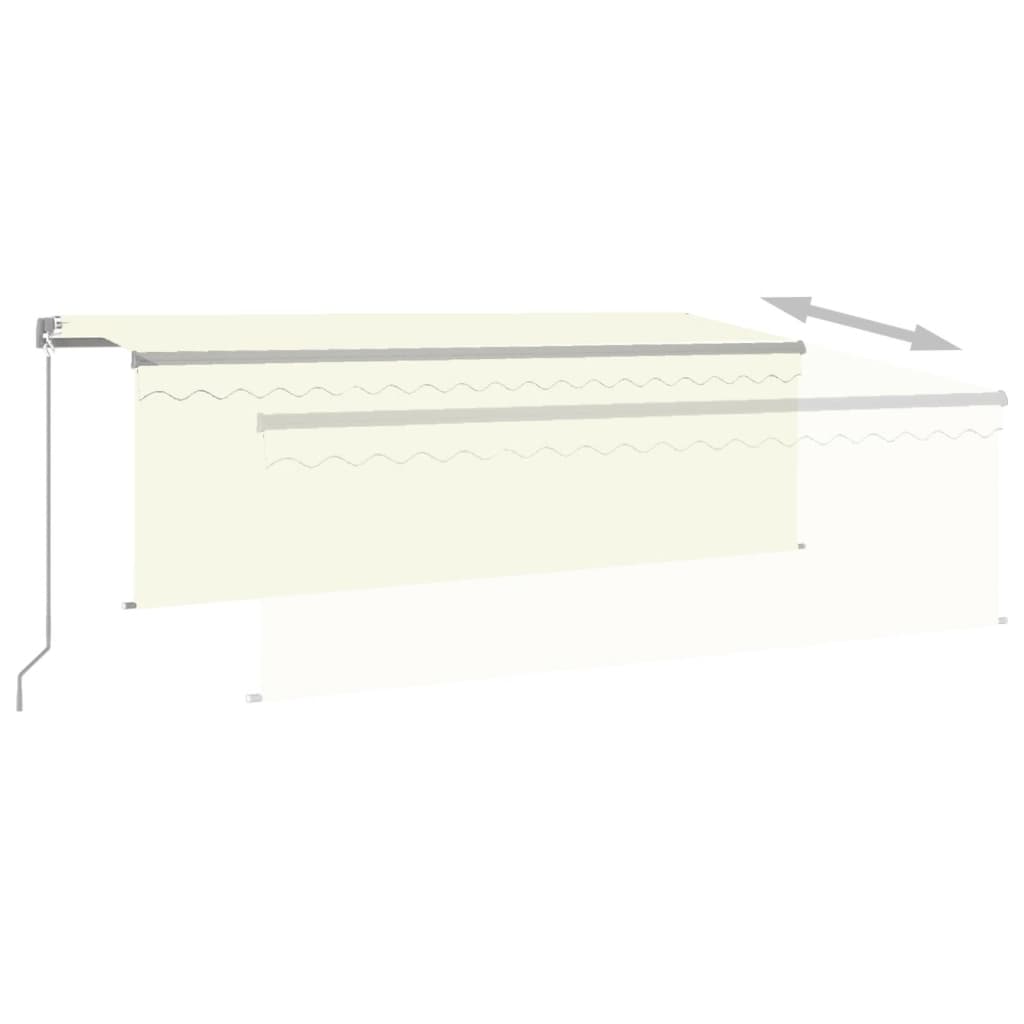 vidaXL Manual Retractable Awning with Blind 4.5x3m Cream