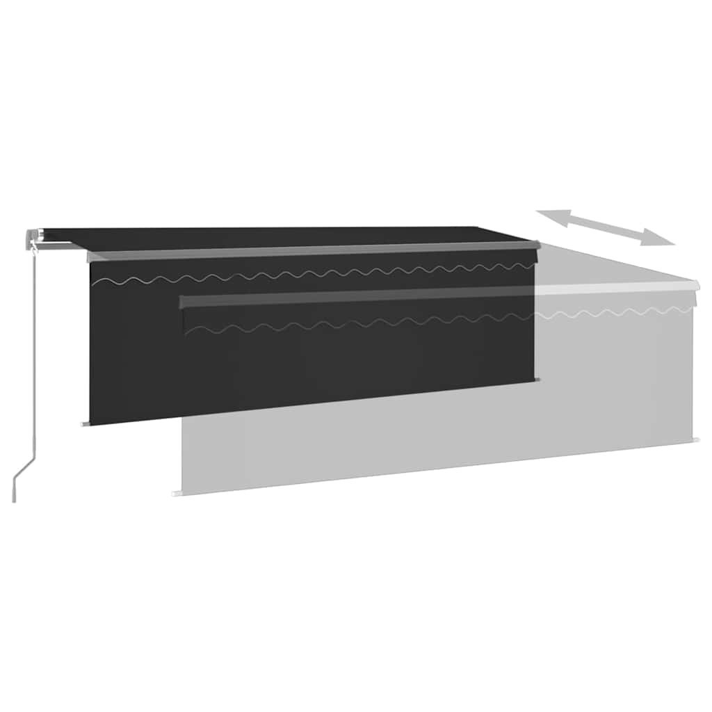 Manual Retractable Awning with Blind 4.5x3m Anthracite