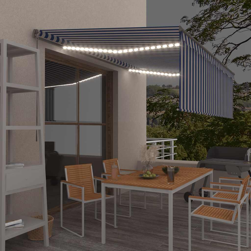 Retractable Awning | Blue and White
