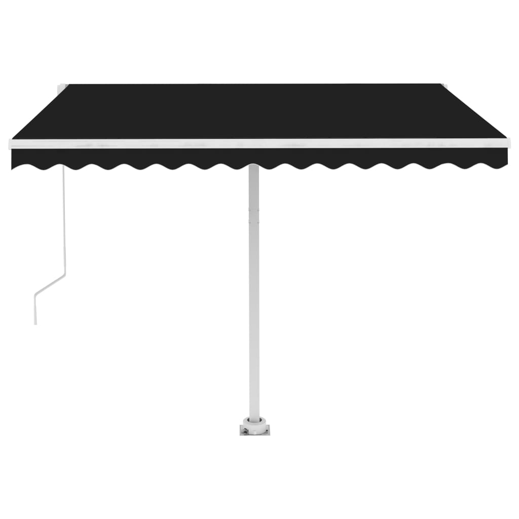 vidaXL Manual Retractable Awning with LED 300x250 cm Anthracite