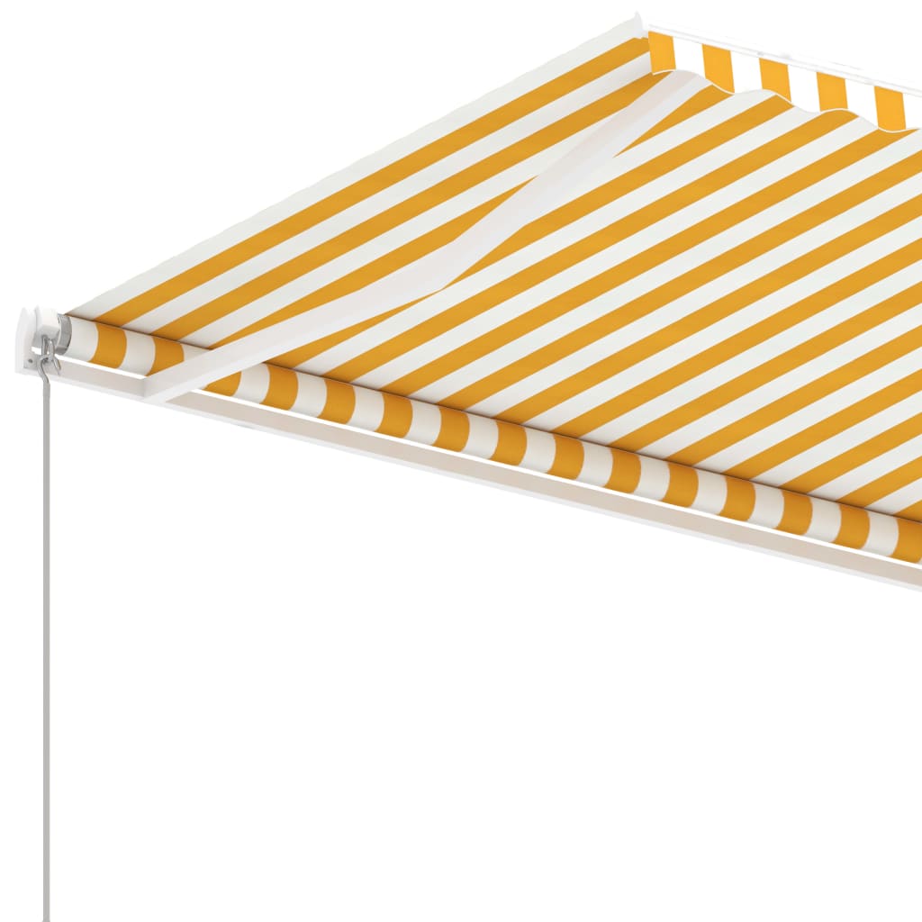 vidaXL Freestanding Manual Retractable Awning 350x250 cm Yellow/White