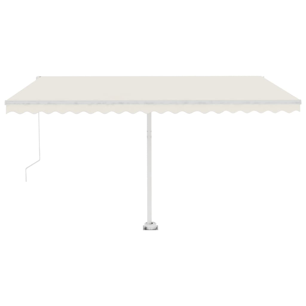 vidaXL Freestanding Manual Retractable Awning 400x300 cm Cream