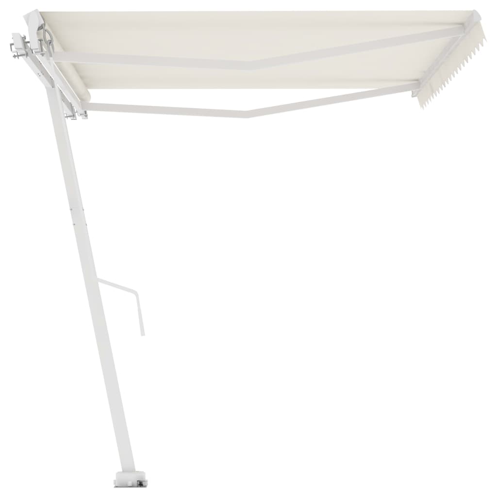 vidaXL Freestanding Manual Retractable Awning 400x300 cm Cream