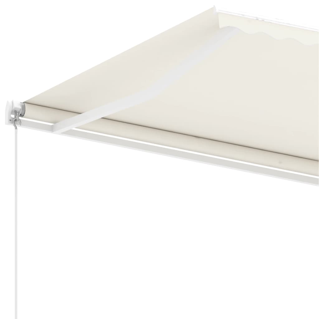 vidaXL Freestanding Manual Retractable Awning 400x300 cm Cream