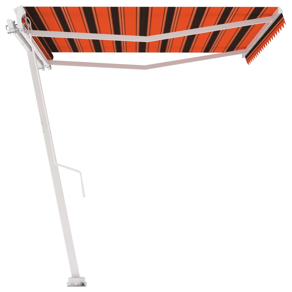 vidaXL Freestanding Manual Retractable Awning 400x350 cm Orange/Brown