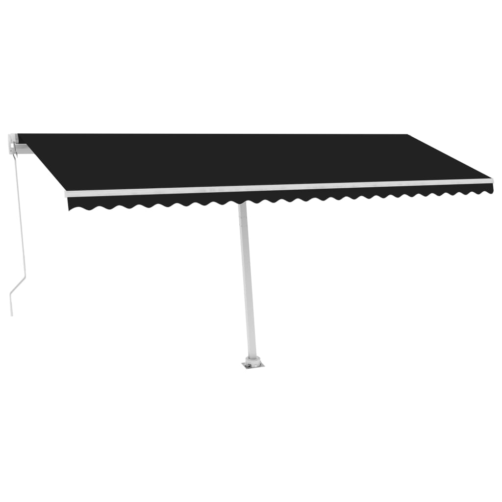 vidaXL Manual Retractable Awning with LED 500x350 cm Anthracite