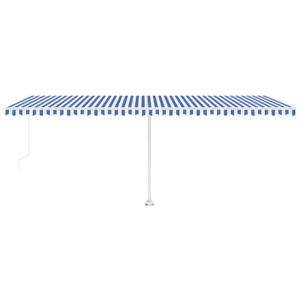 vidaXL Manual Retractable Awning with LED 600x350 cm Blue and White