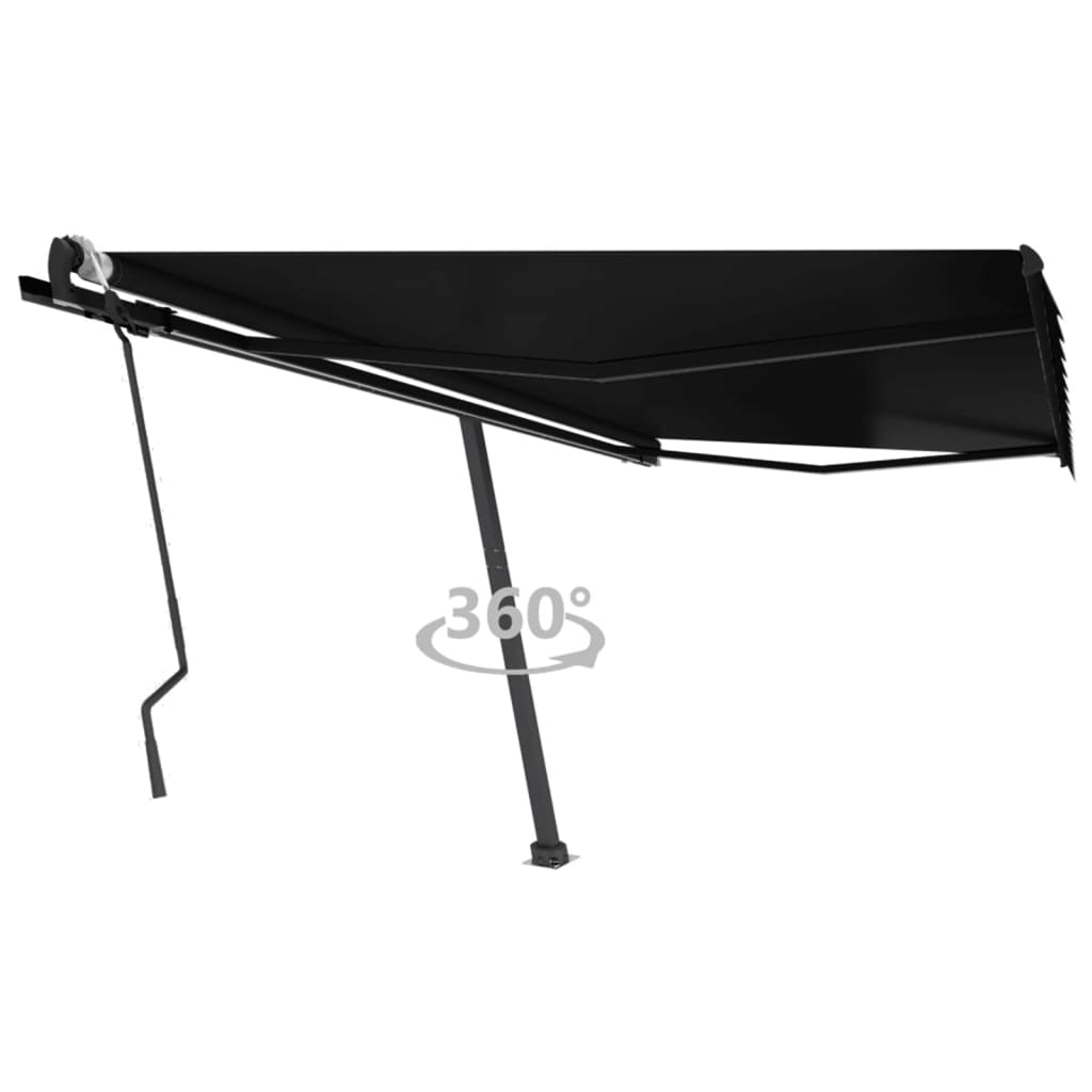 vidaXL Freestanding Manual Retractable Awning 400x300 cm Anthracite