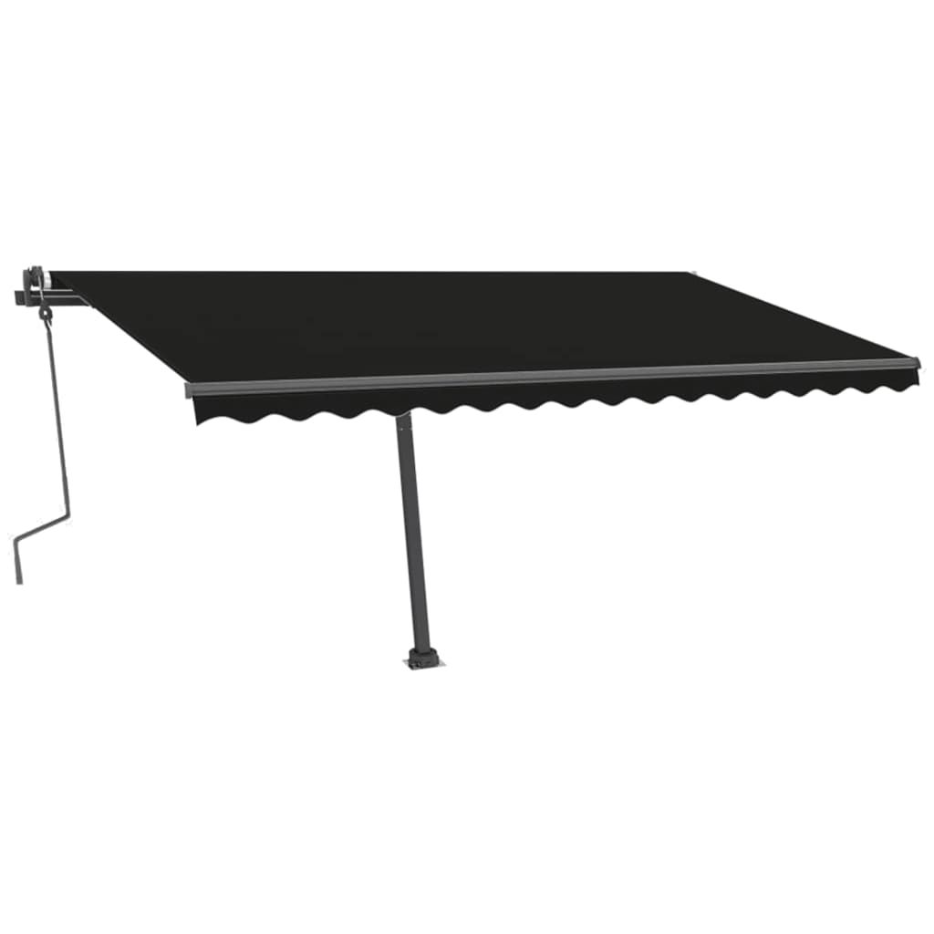 vidaXL Freestanding Manual Retractable Awning 400x300 cm Anthracite