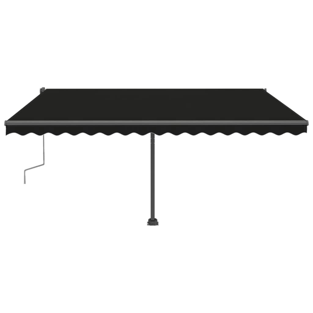 vidaXL Freestanding Manual Retractable Awning 400x300 cm Anthracite