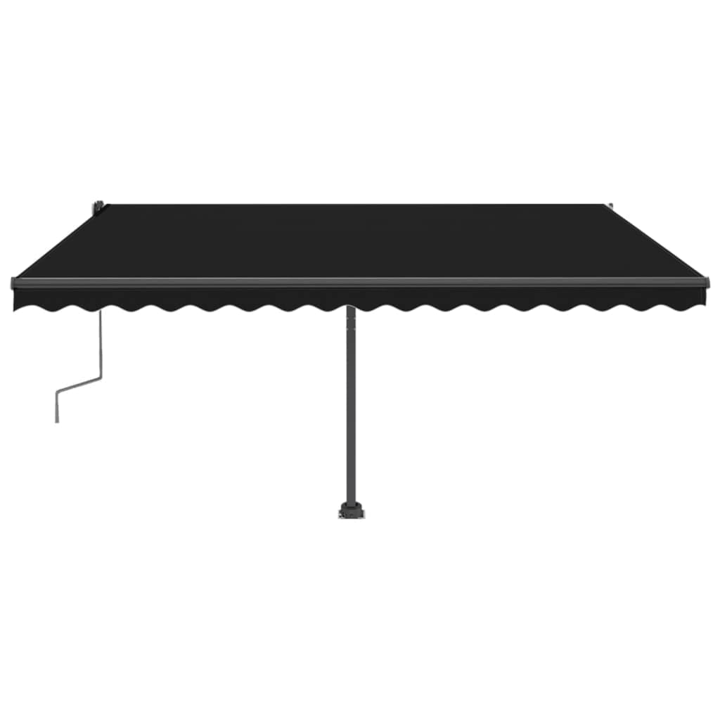 vidaXL Manual Retractable Awning with LED 450x300 cm Anthracite