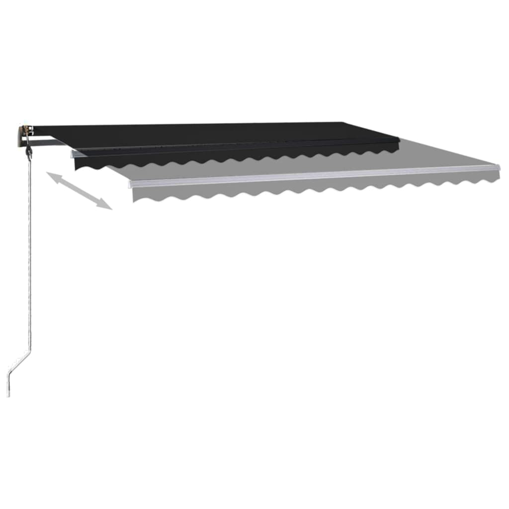 vidaXL Manual Retractable Awning with LED 450x300 cm Anthracite