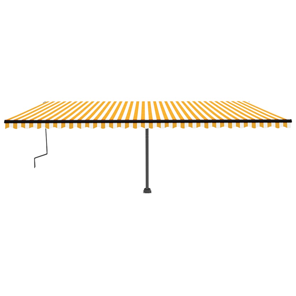 vidaXL Manual Retractable Awning with LED 600x350 cm Yellow and White