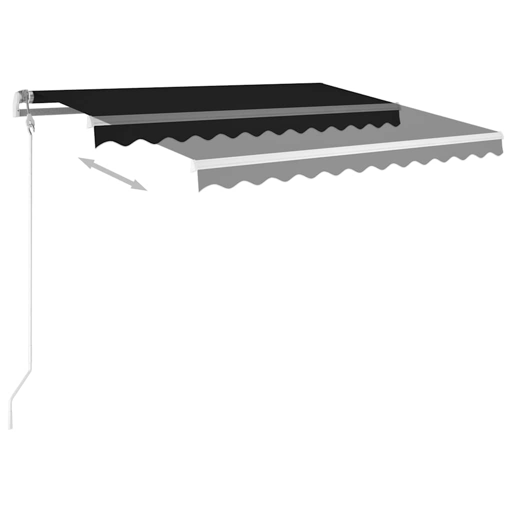 3069904 vidaXL Manual Retractable Awning with LED 3x2,5 m Anthracite (313199+46839+315093)