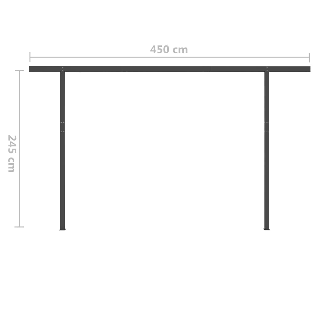 vidaXL Manual Retractable Awning with Posts 5x3.5 m Anthracite