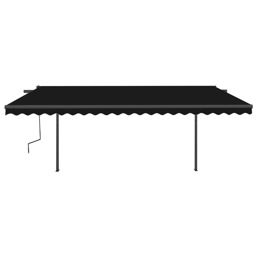 vidaXL Manual Retractable Awning with Posts 5x3.5 m Anthracite