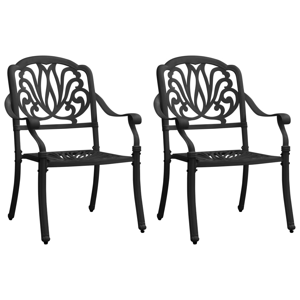 vidaXL 3 Piece Bistro Set Cast Aluminium Black