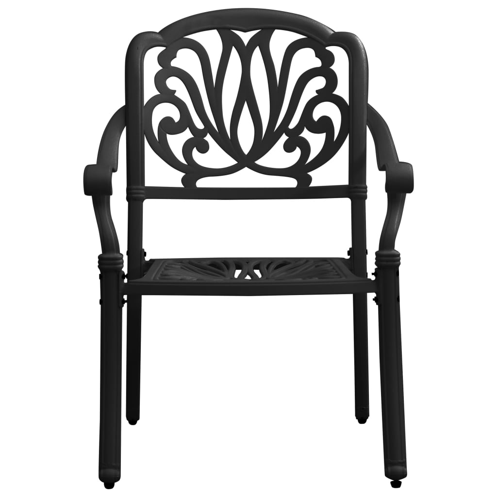 vidaXL 3 Piece Bistro Set Cast Aluminium Black