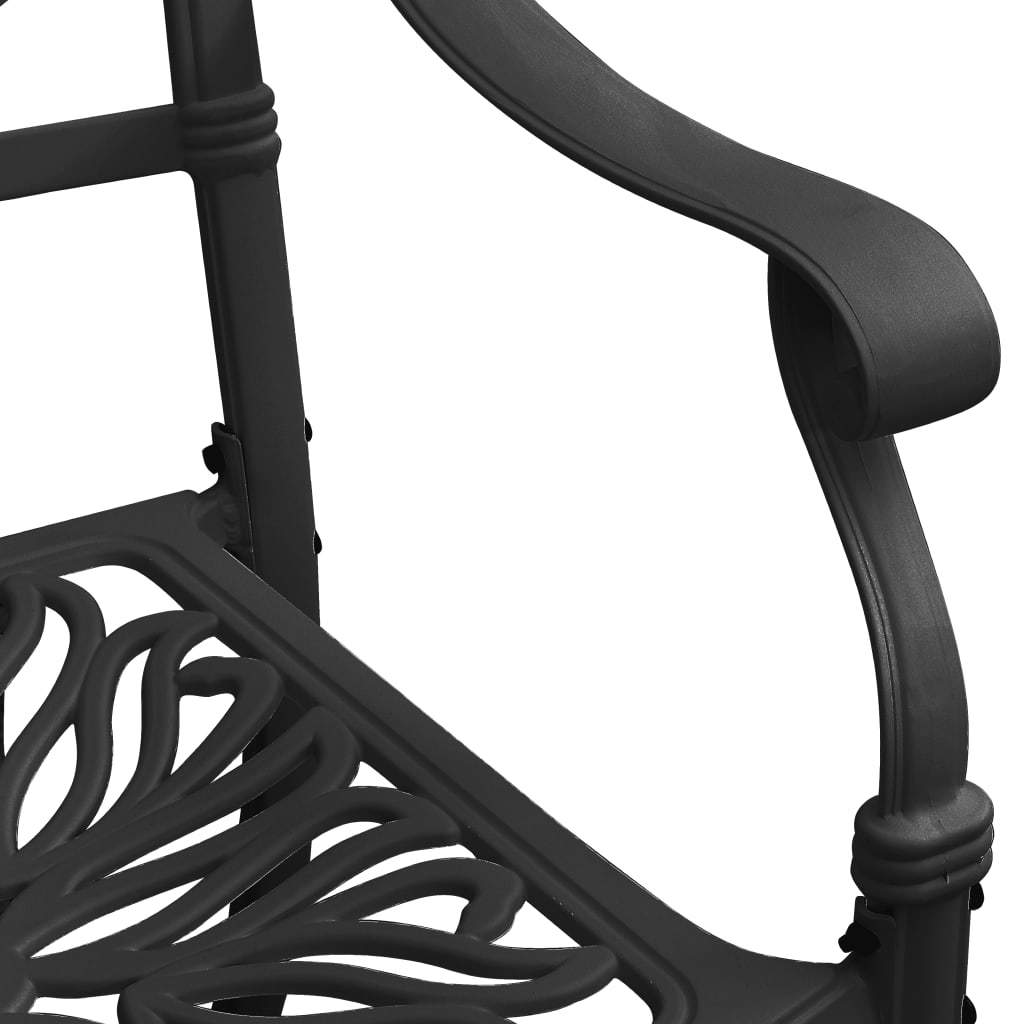 vidaXL 3 Piece Bistro Set Cast Aluminium Black