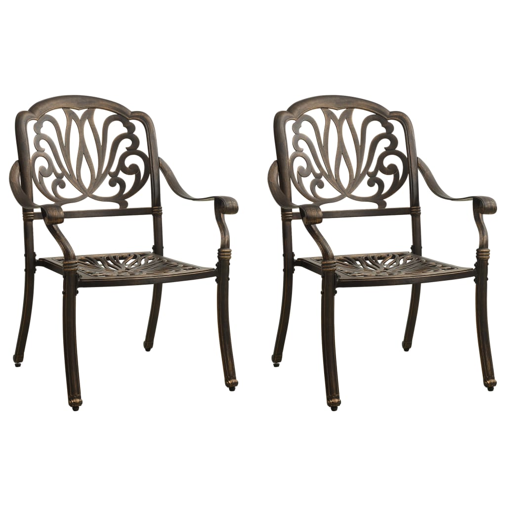 vidaXL 3 Piece Bistro Set Cast Aluminium Bronze