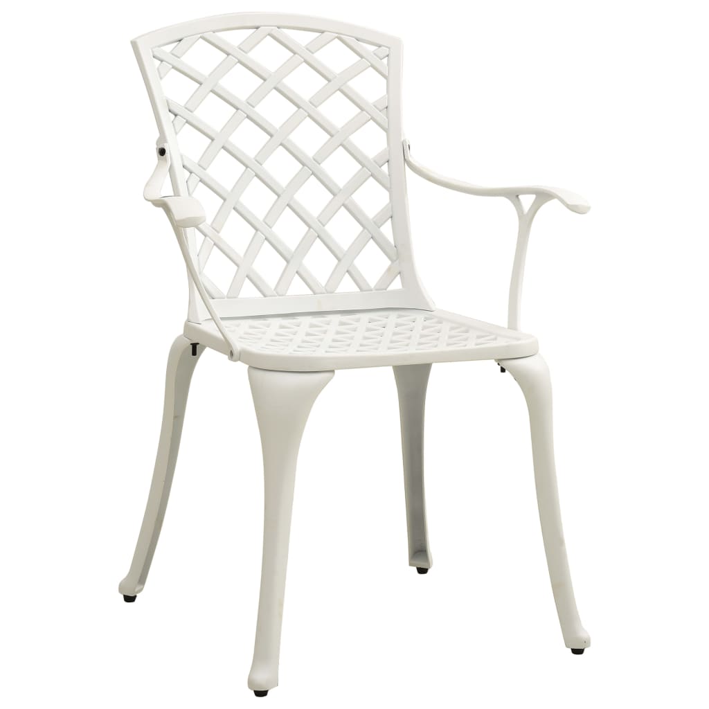 vidaXL 3 Piece Bistro Set Cast Aluminium White