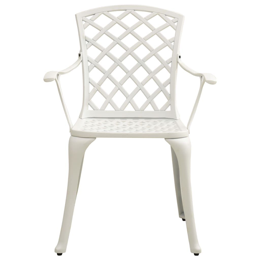 Bistro Set | White | Cast Aluminium | Medium | Decorative Inlays