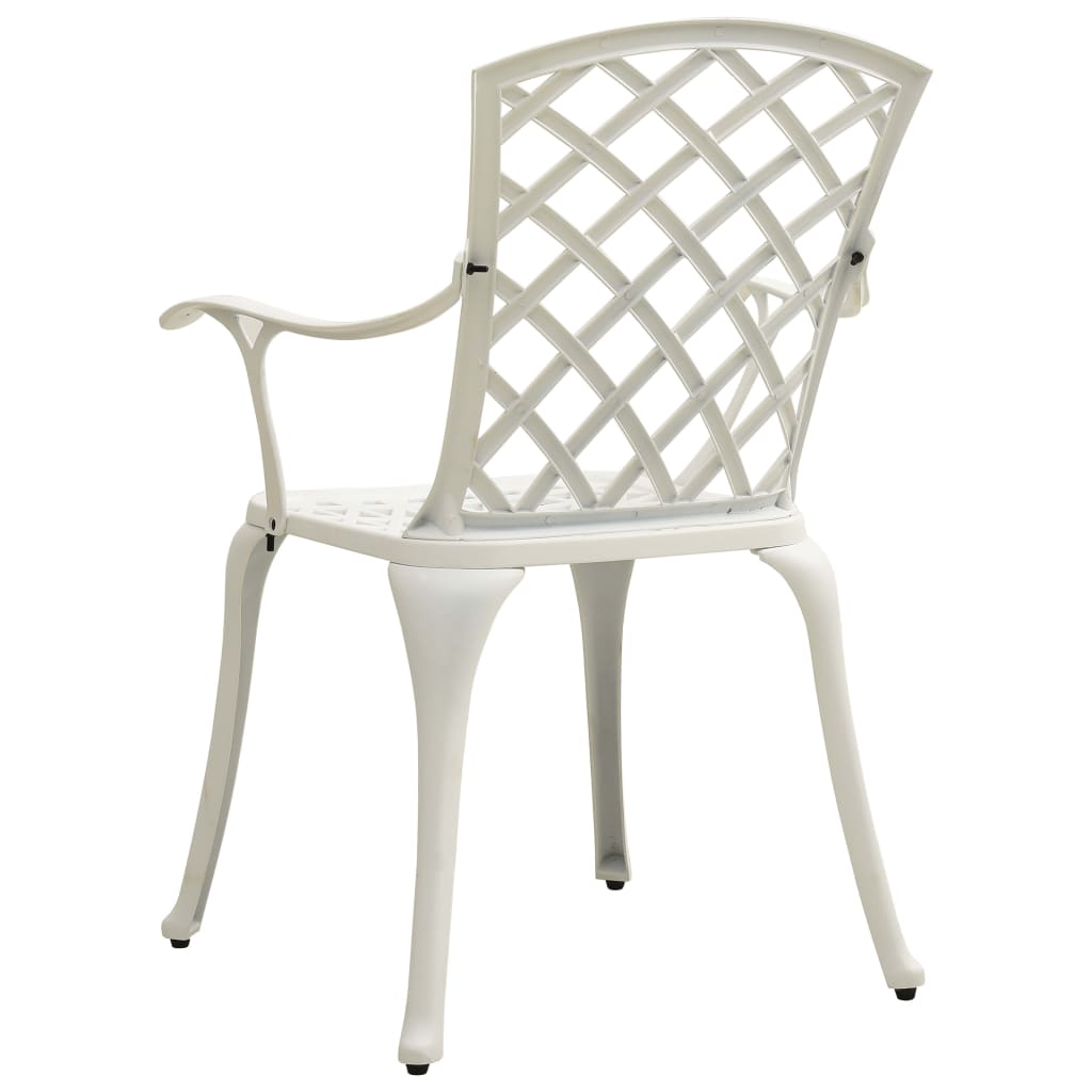 Bistro Set | White | Cast Aluminium | Medium | Decorative Inlays