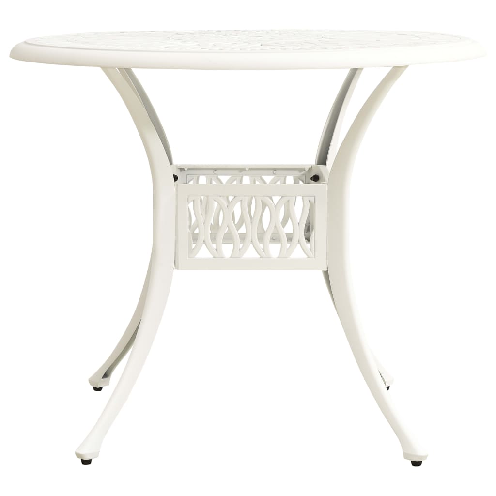 Bistro Set | White | Cast Aluminium | Medium | Decorative Inlays