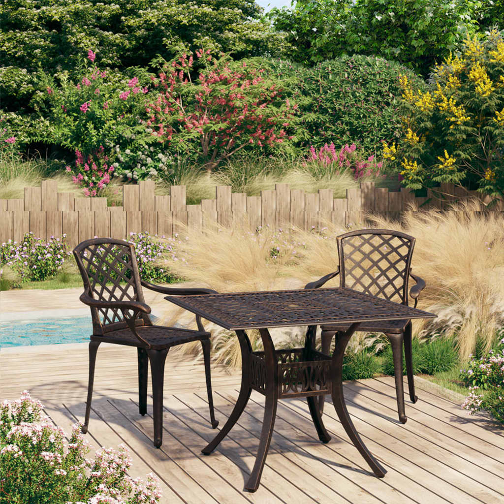 Bistro Set | Bronze | Cast Aluminium | Standard |  Decorative Inlays