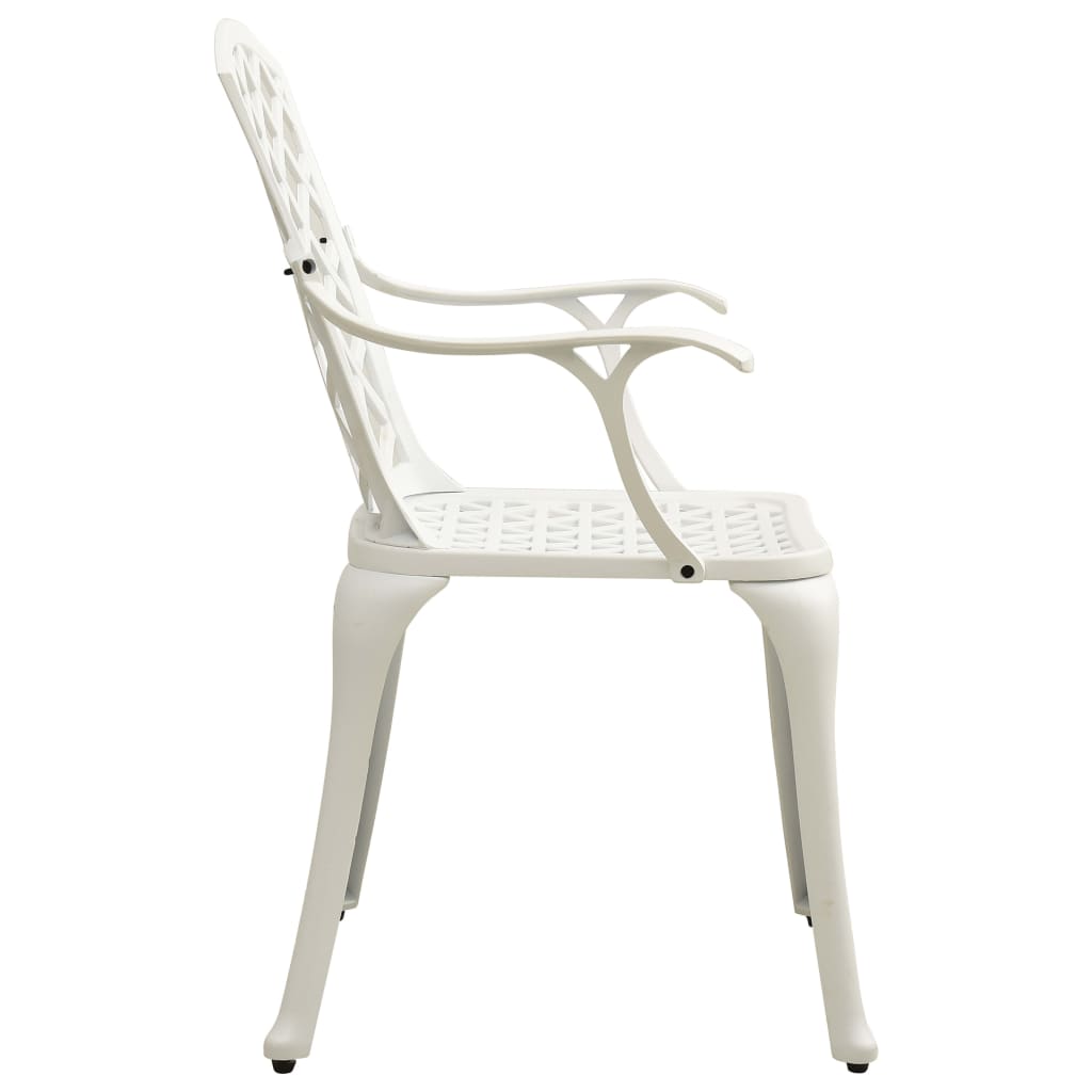 Bistro Set | White | Cast aluminium | Medium | Decorative Inlays