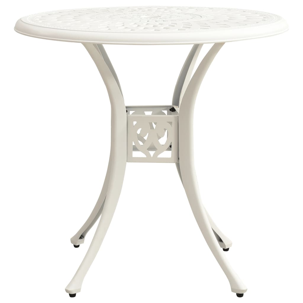 Bistro Set | White | Cast aluminium | Medium | Decorative Inlays