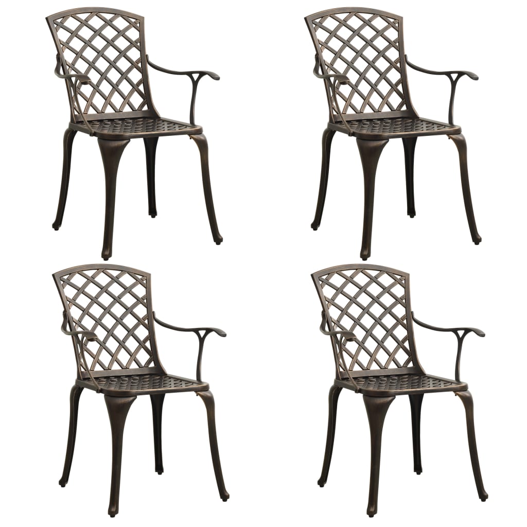 vidaXL 5 Piece Bistro Set Cast Aluminium Bronze