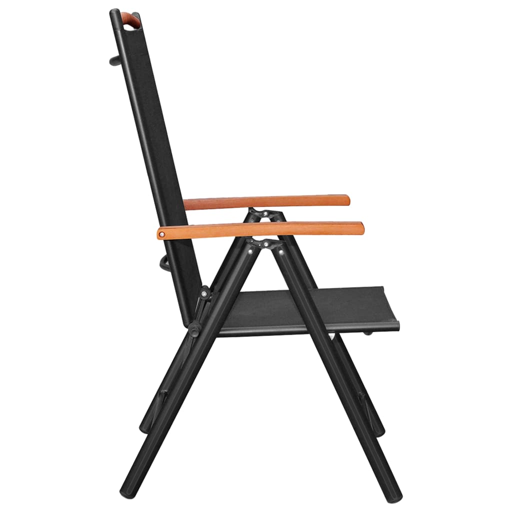 Dining Set | Black | Powder-coated aluminium, Textilene, WPC | Medium