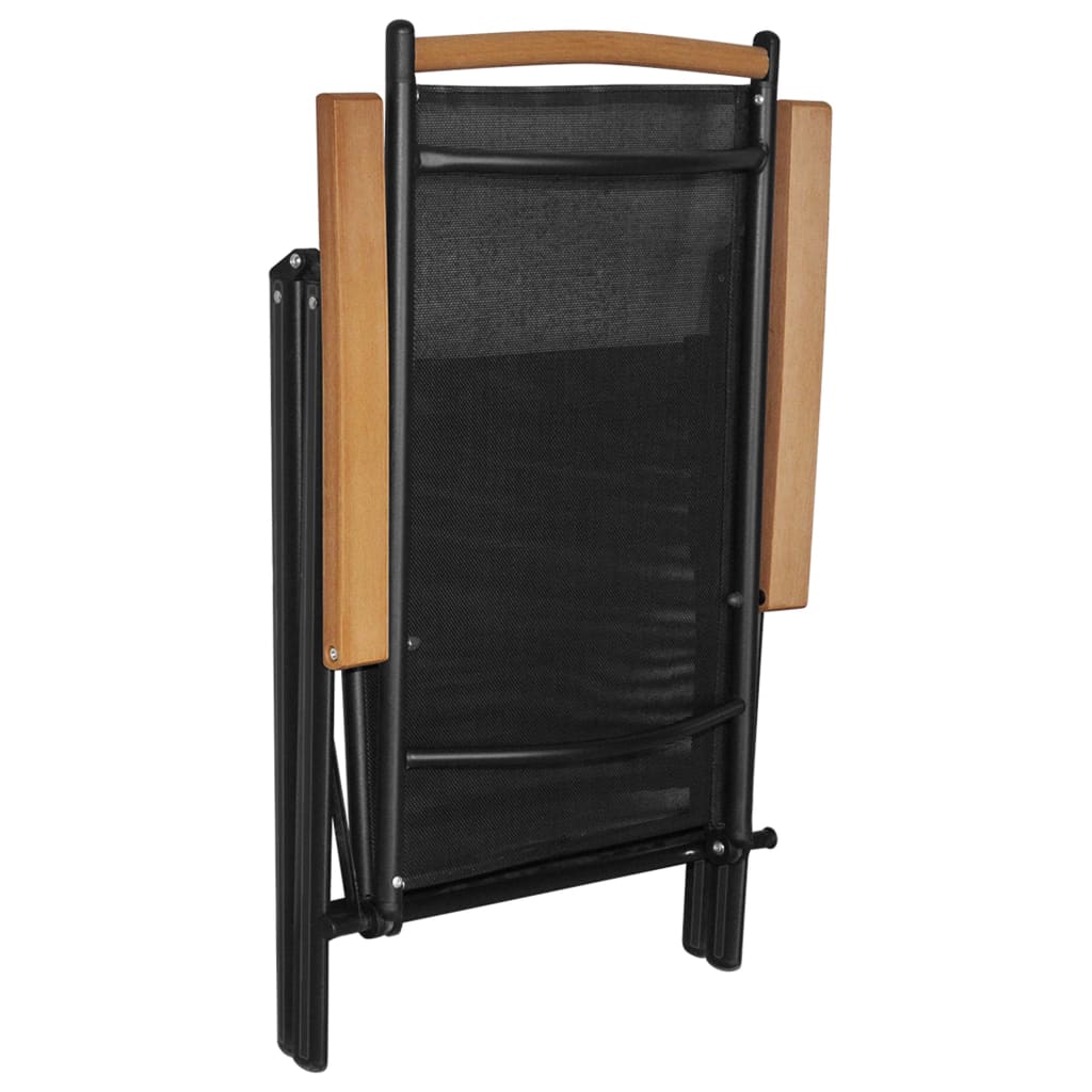 Dining Set | Black | Powder-coated aluminium, Textilene, WPC | Medium