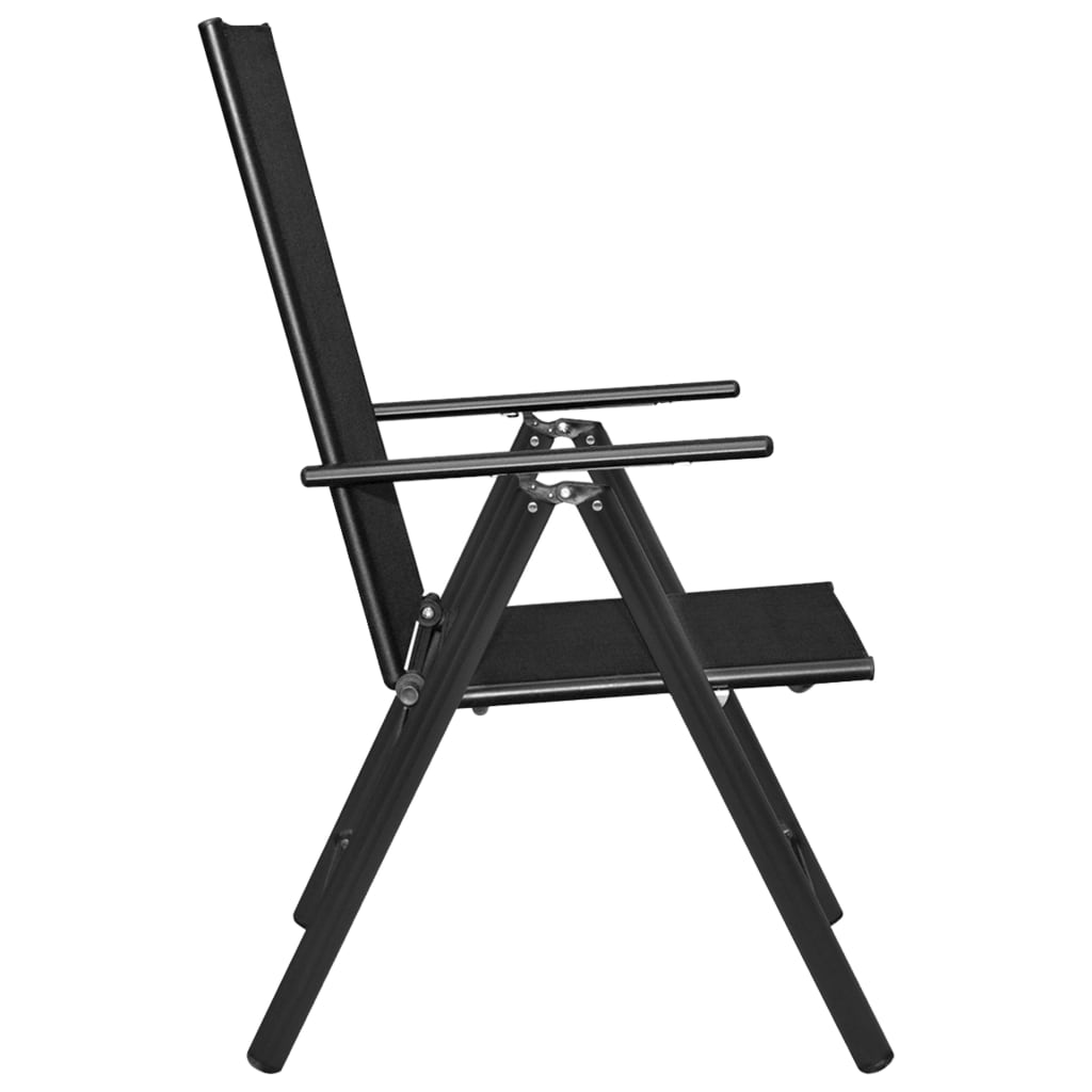 Dining Set | Black | Powder-coated aluminium, Textilene, Glass | Medium