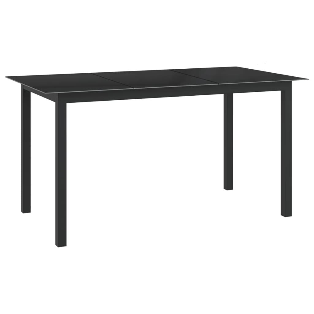 Dining Set | Black | Powder-coated aluminium, Textilene, Glass | Medium