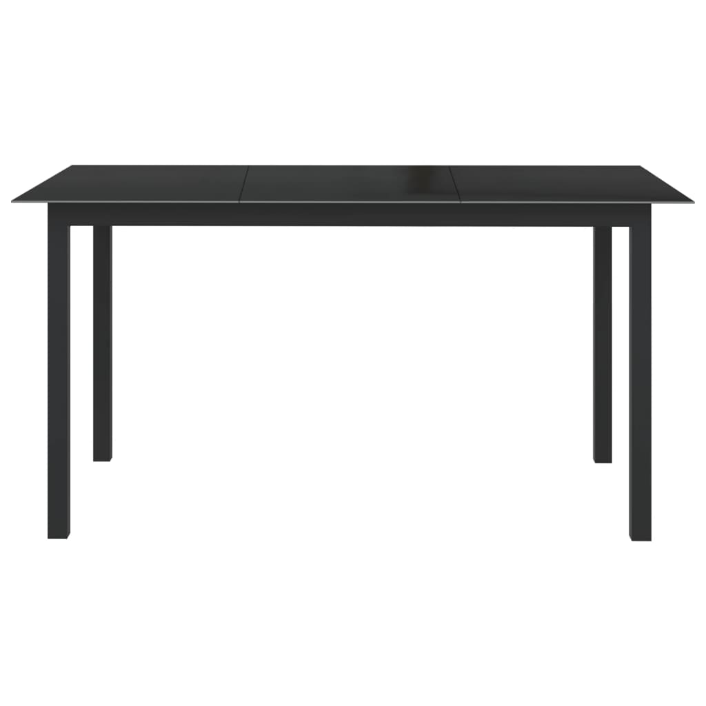 Dining Set | Black | Powder-coated aluminium, Textilene, Glass | Medium