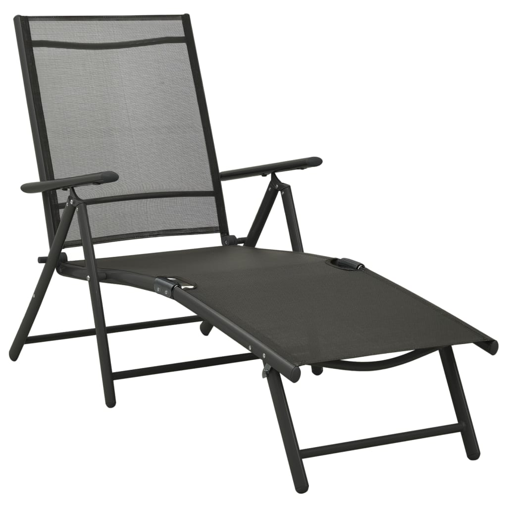 Garden Lounge Set | Black and Anthracite | Aluminium, Textilene | Medium