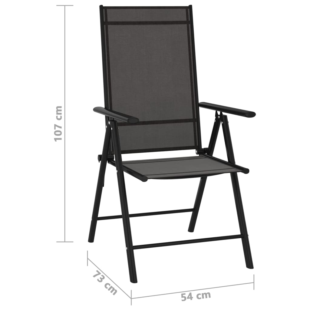 Garden Lounge Set | Black and Anthracite | Aluminium, Textilene | Medium