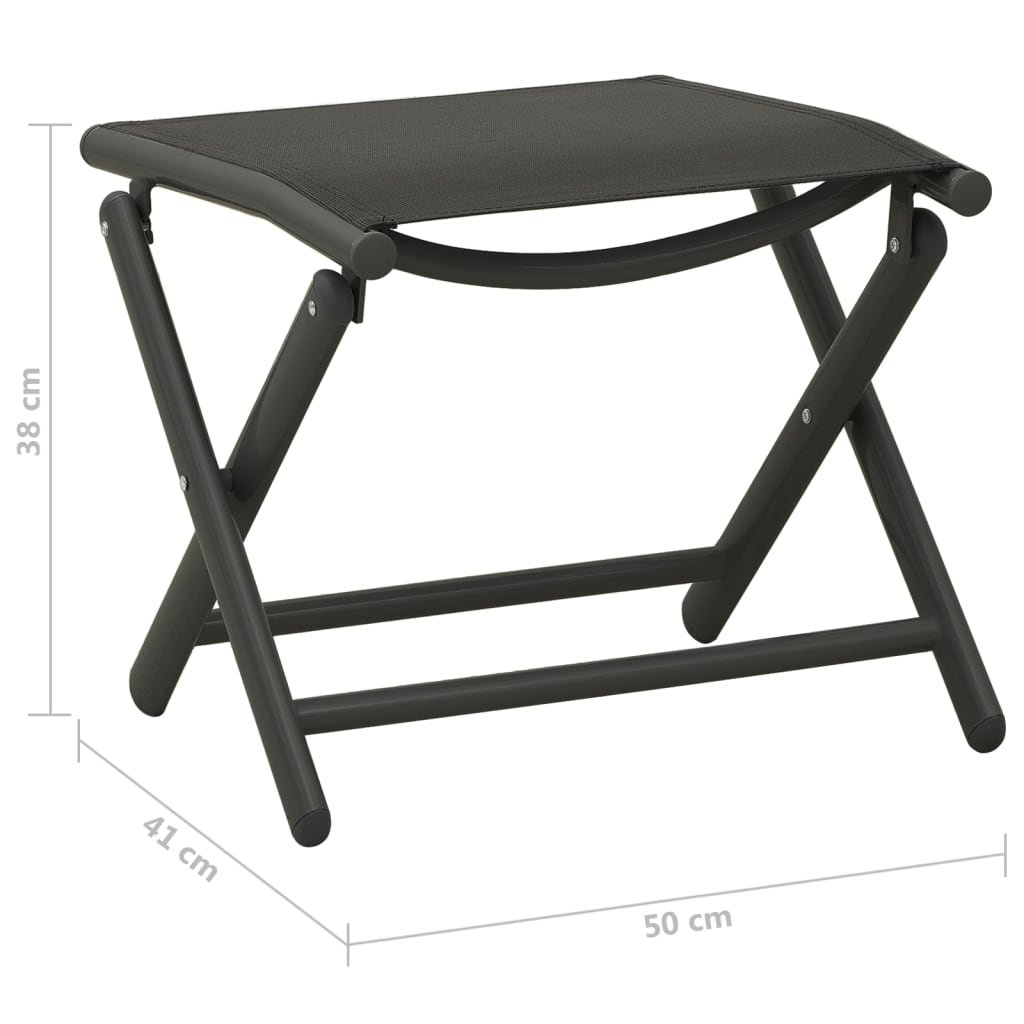 Garden Lounge Set | Black and Anthracite | Aluminium, Textilene | Medium