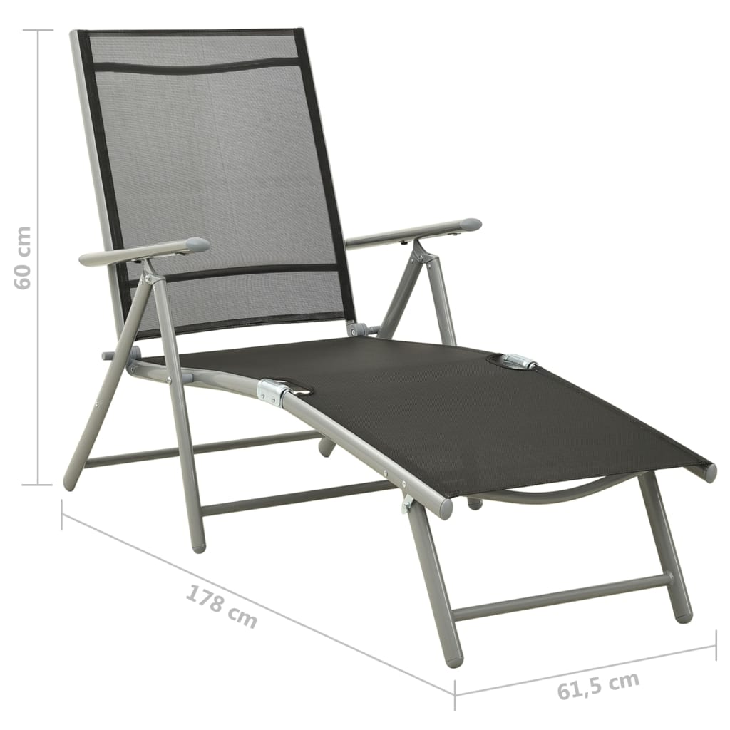 vidaXL 9 Piece Garden Lounge Set Black and Silver