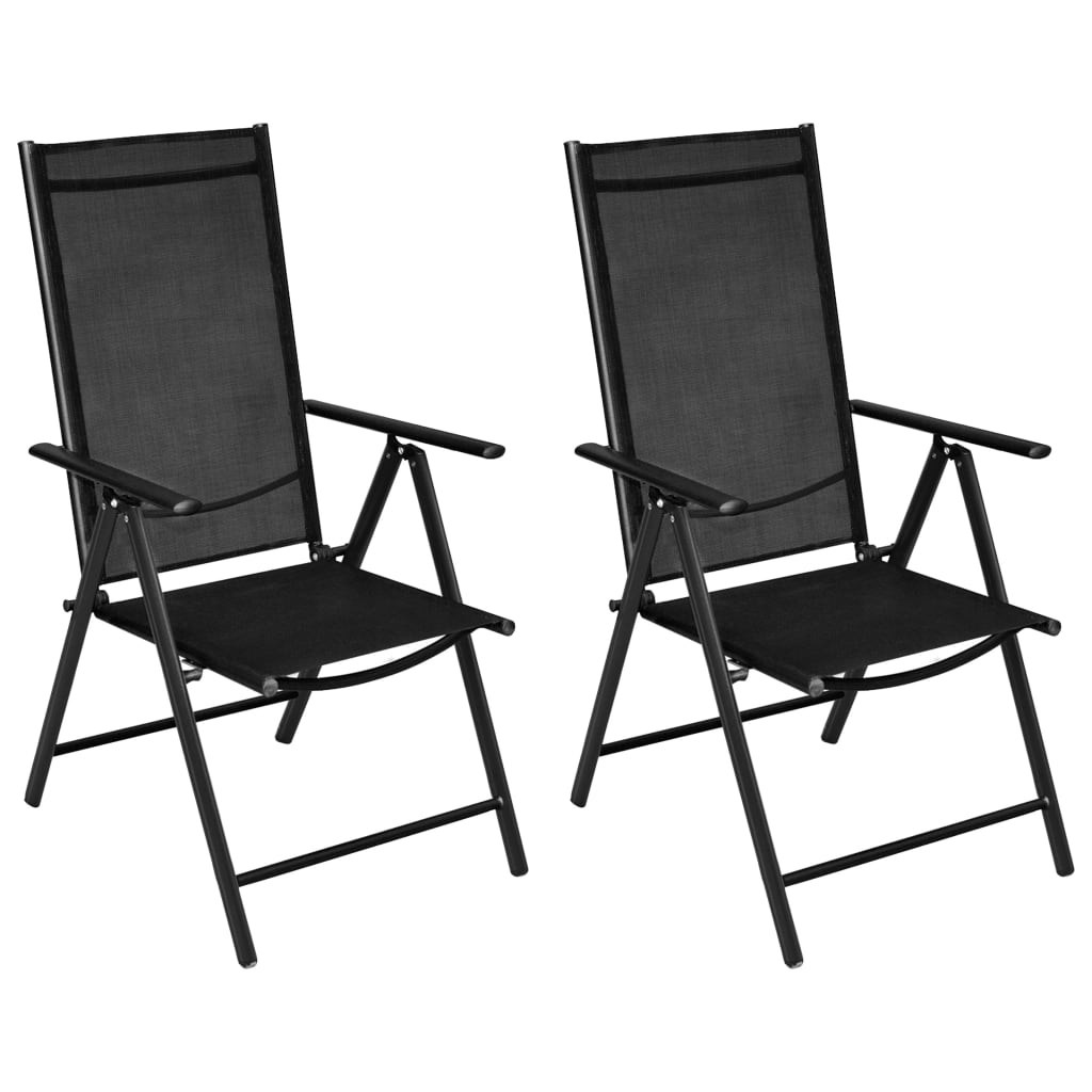 vidaXL 3 Piece Bistro Set Aluminium and Textilene Black