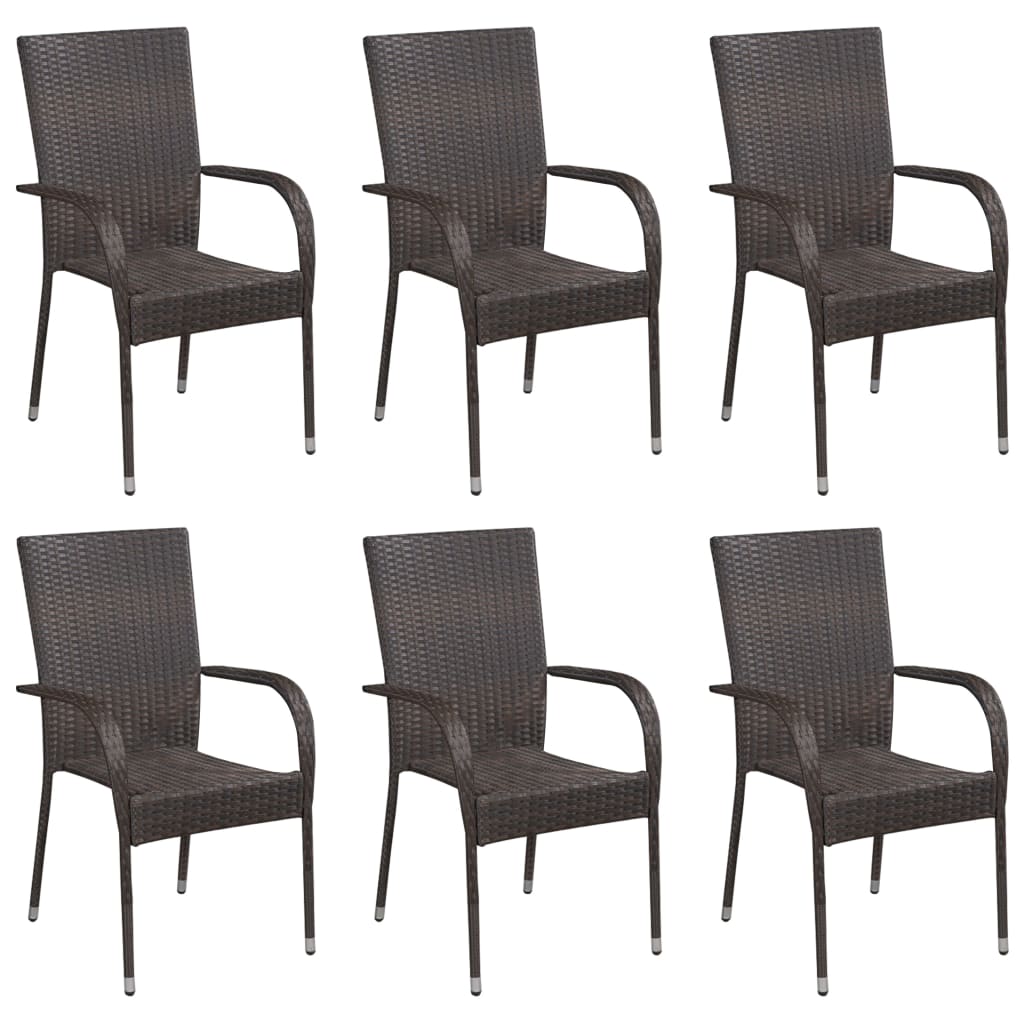 Dining Set | Brown | Solid Acacia wood | Medium | Stackable | Dining Set