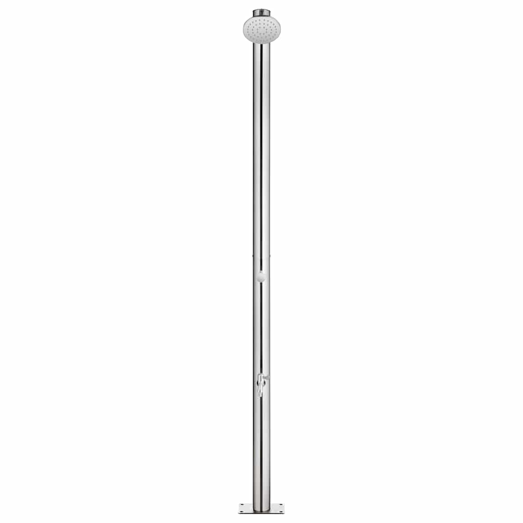 Garden Shower with Brown Base 220 cm Stainless Steel
