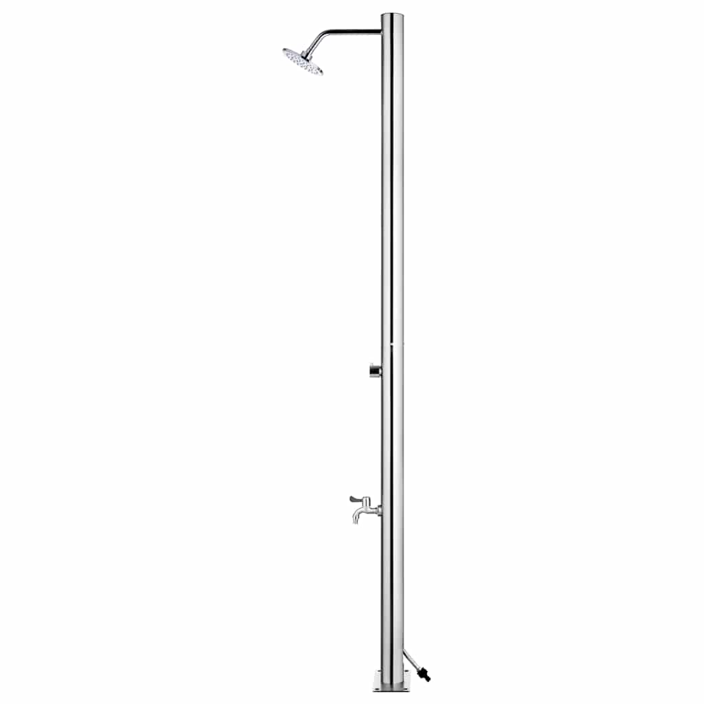 Garden Shower with Brown Base 220 cm Stainless Steel