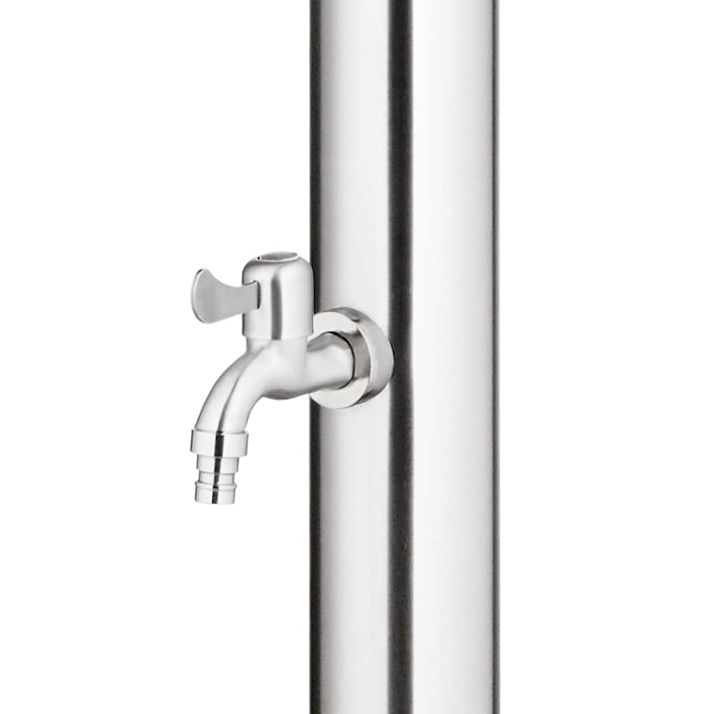 Garden Shower with Brown Base 220 cm Stainless Steel