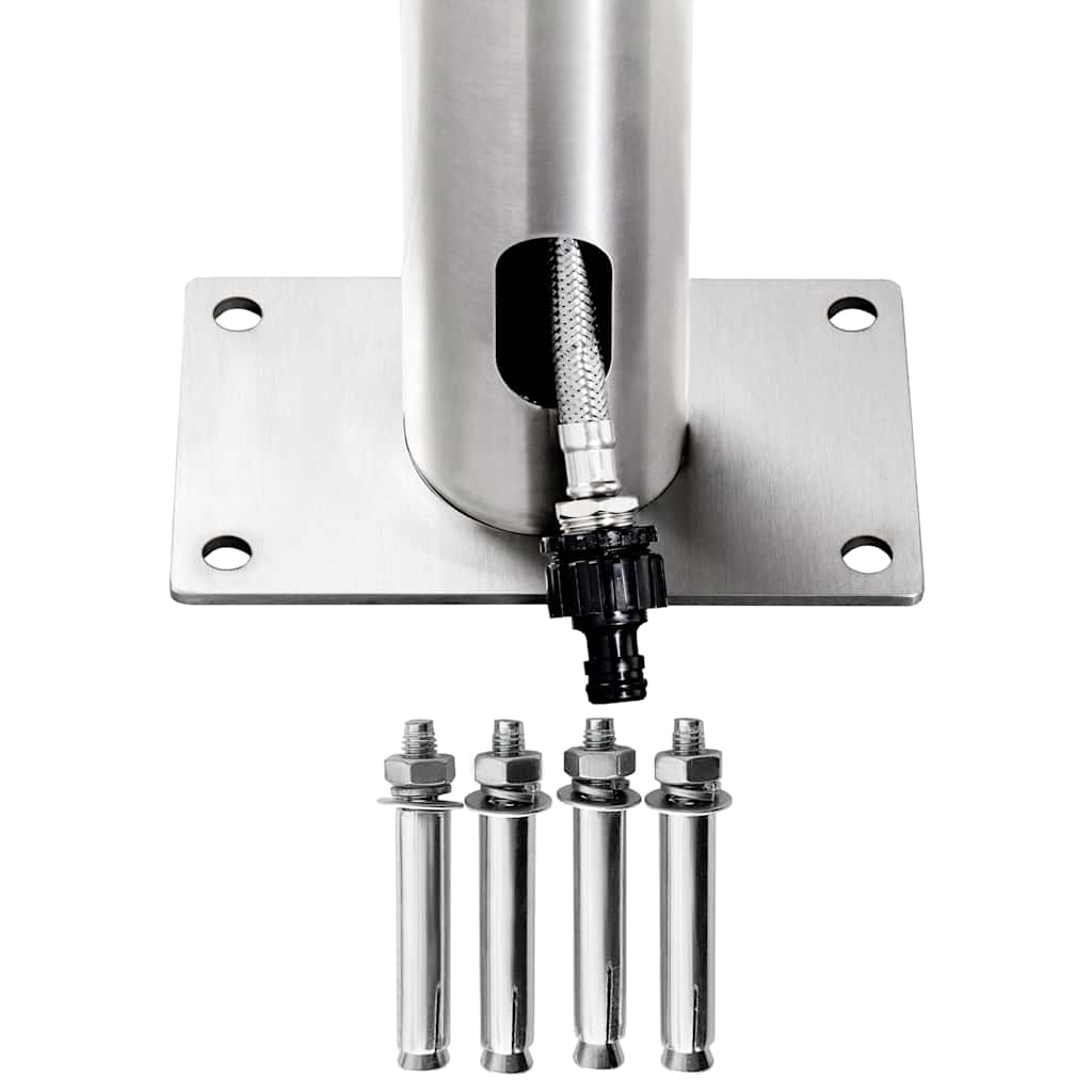 Garden Shower with Brown Base 220 cm Stainless Steel