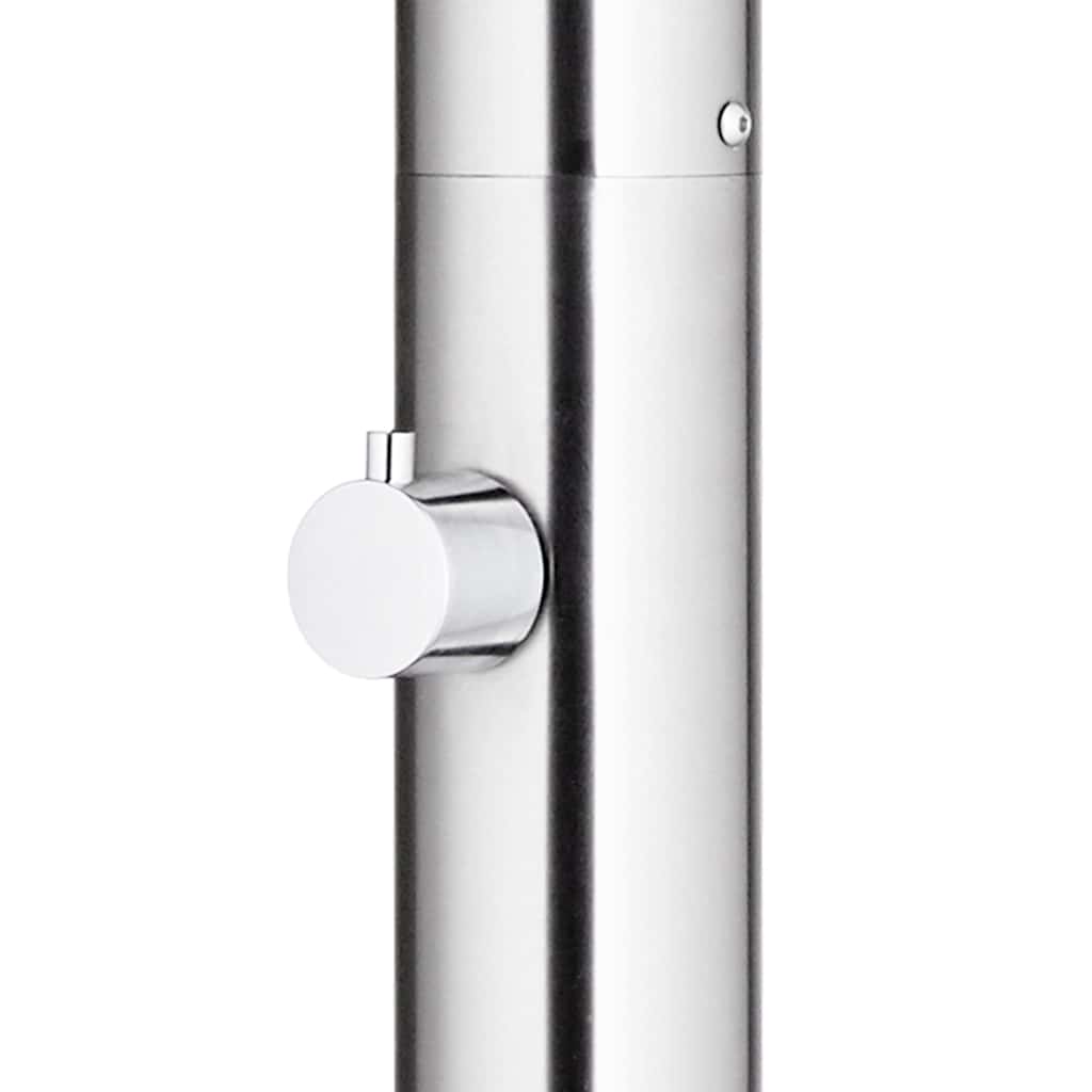 Garden Shower with Brown Base 220 cm Stainless Steel